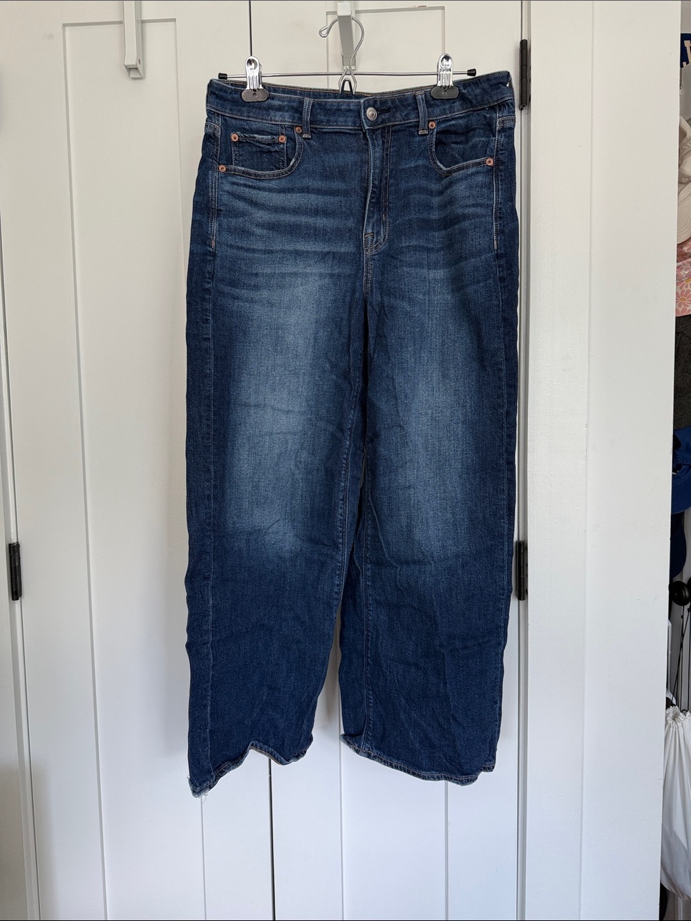 American Eagle Outfitters Dark Blue Wide-Leg Jeans